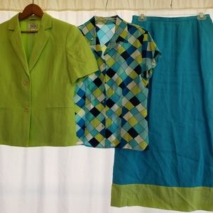 Talbots Petite Summer Linen/Silk Skirt-Outfit